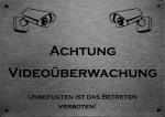 Warnschild Videoüberwachung Edelstahl Achtung Videoüberwachung Betreten verboten